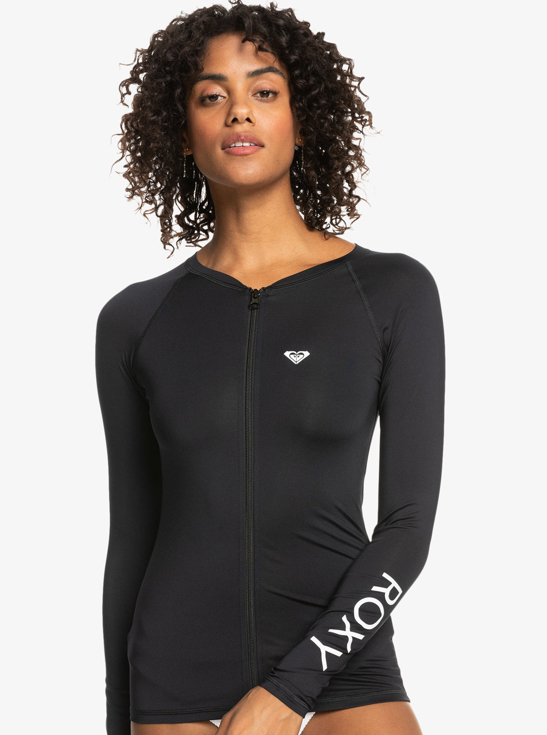 Womens New Essentials Long Sleeve Zipped Lycra-Anthracite