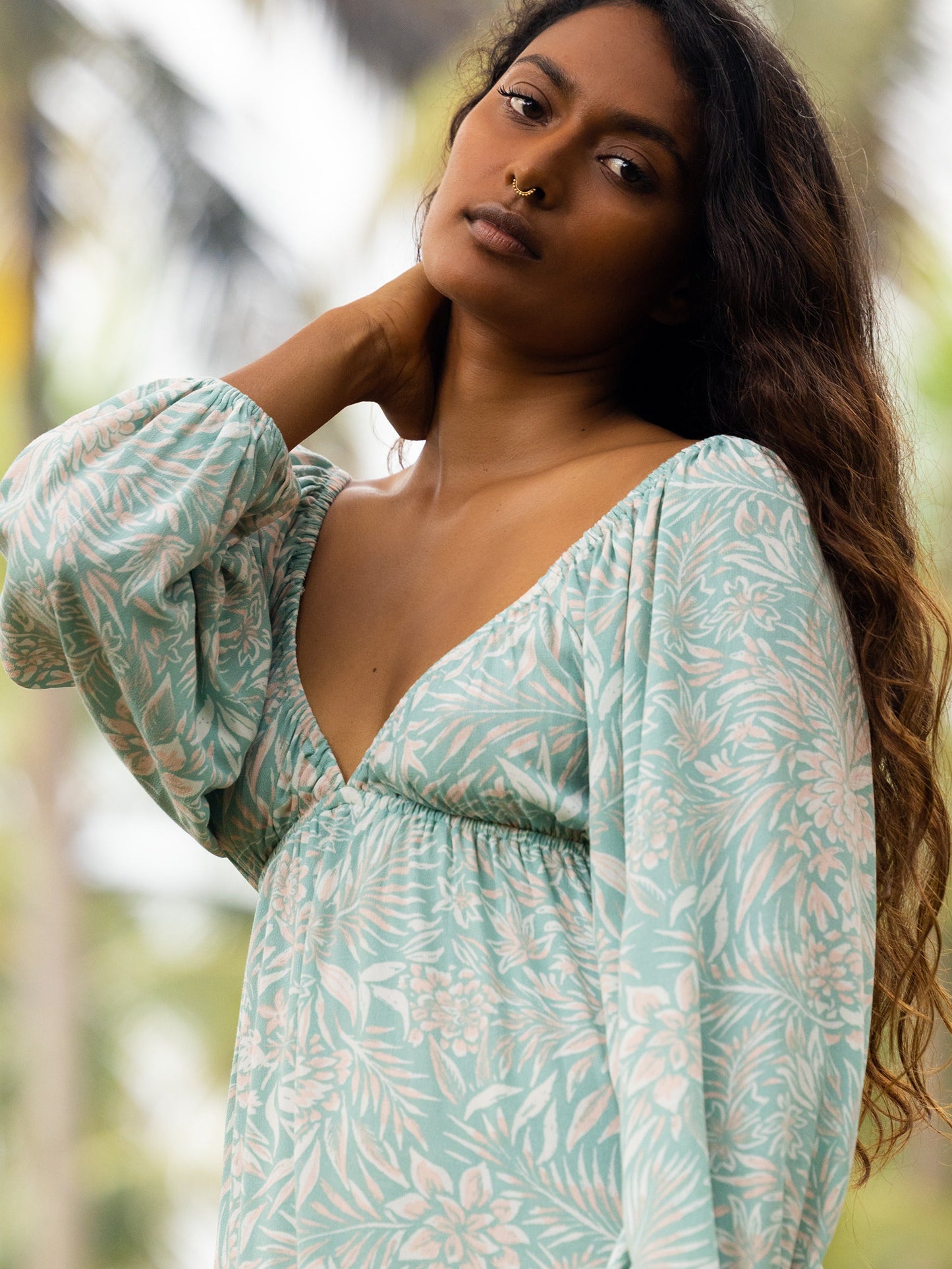 Womens Sweetest Shores Puff Sleeve Dress - Roxy Malaysia