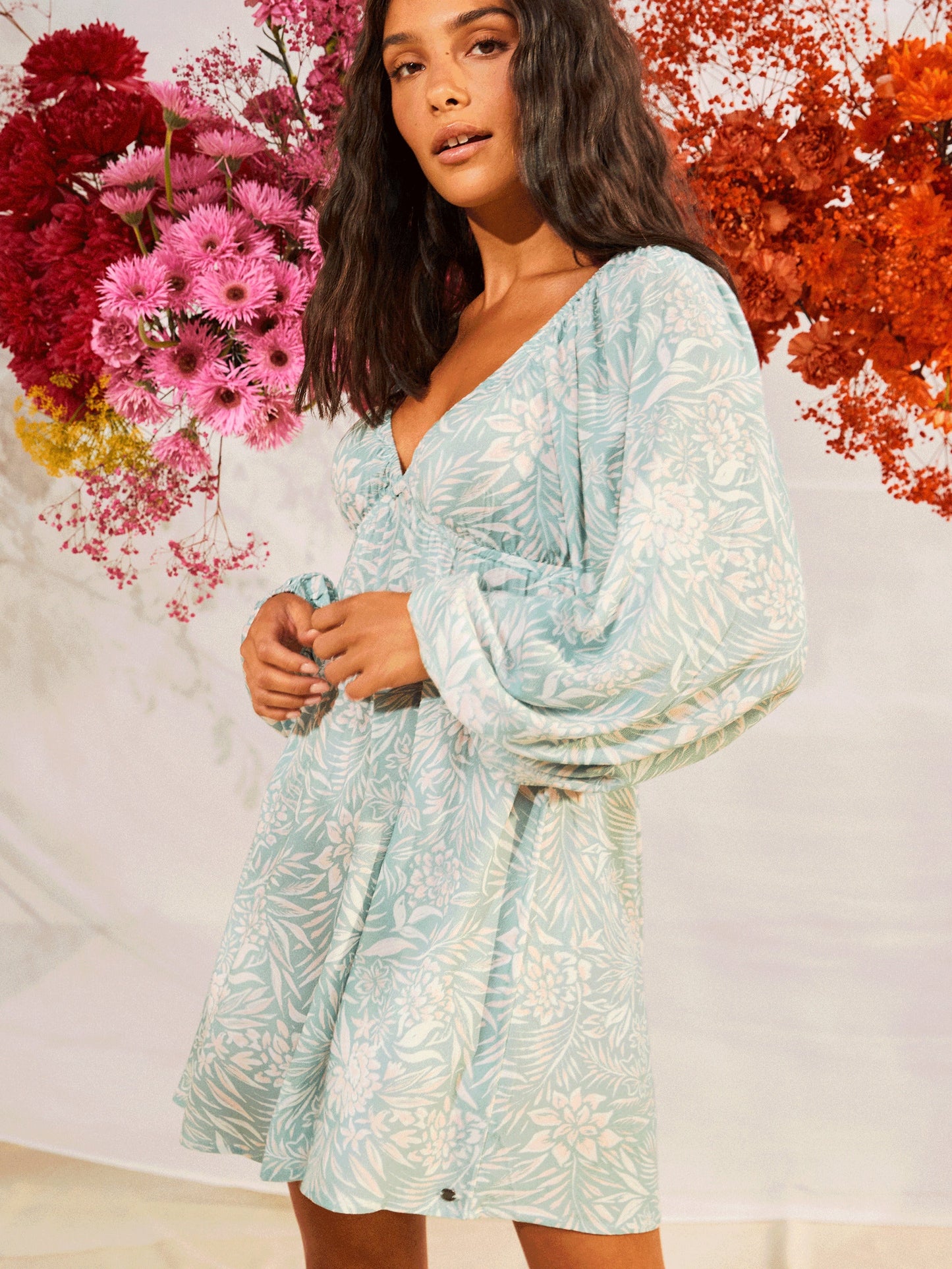 Womens Sweetest Shores Puff Sleeve Dress - Roxy Malaysia