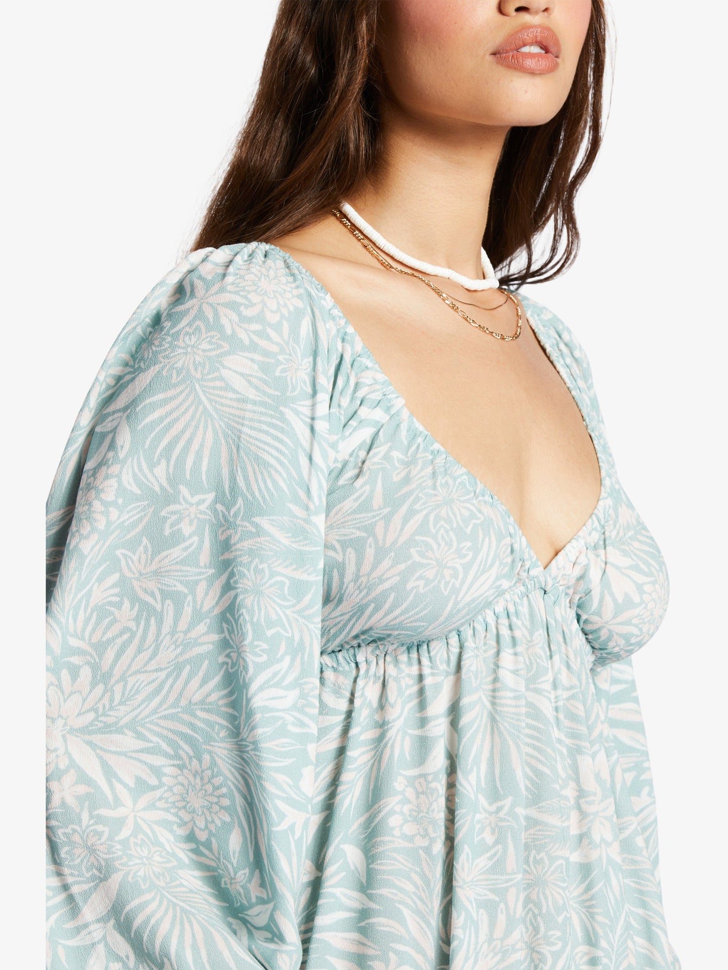 Womens Sweetest Shores Puff Sleeve Dress - Roxy Malaysia