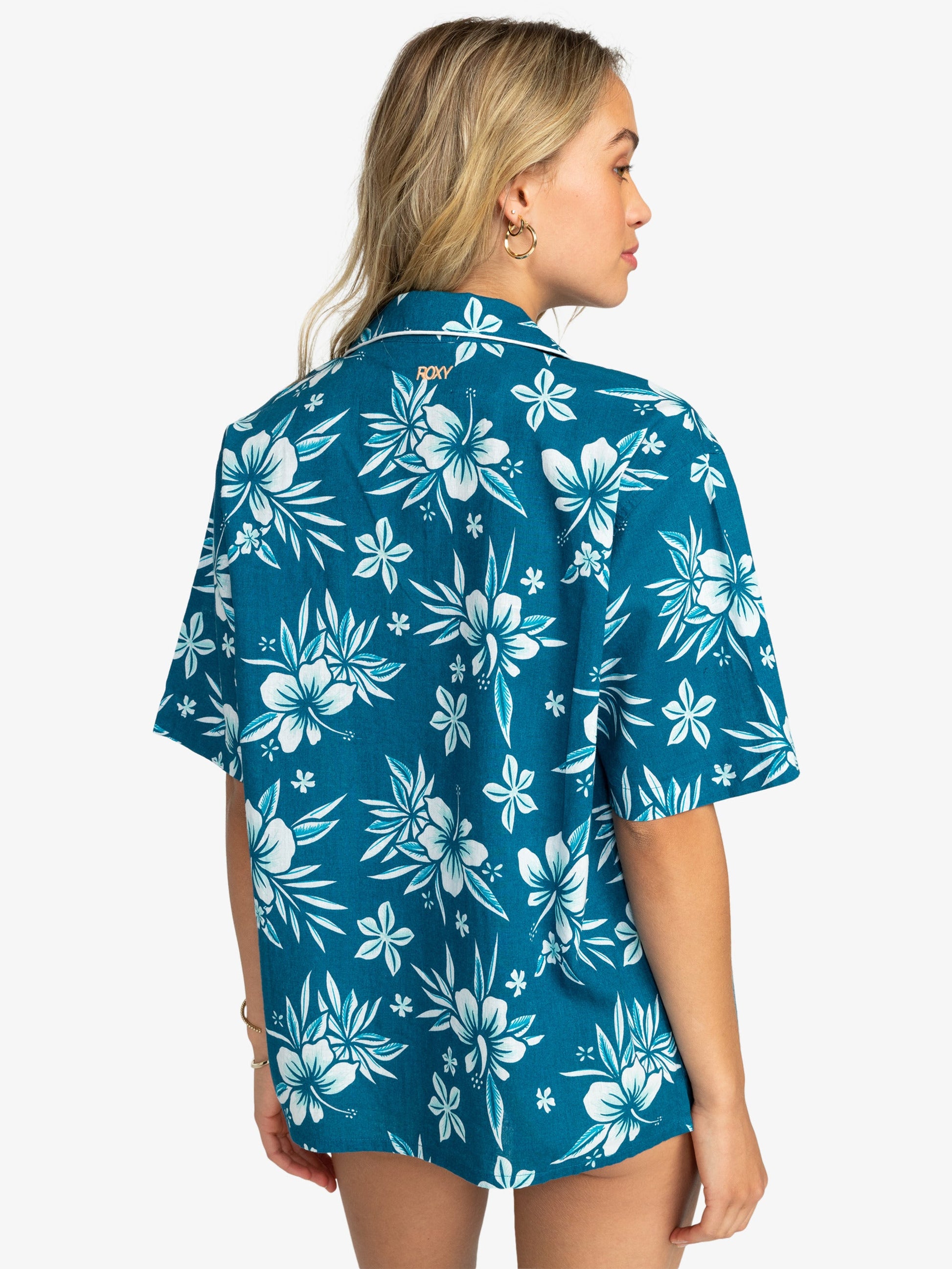 Womens Mai Tai Button Up Short Sleeve Shirt - Roxy Malaysia