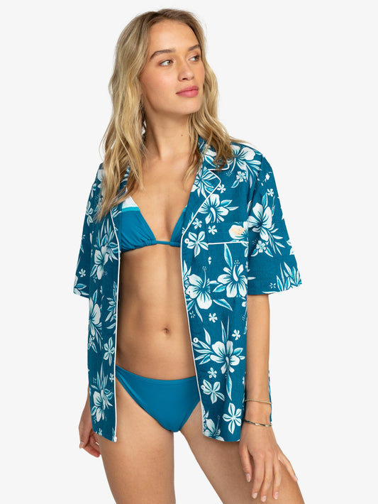 Womens Mai Tai Button Up Short Sleeve Shirt - Roxy Malaysia