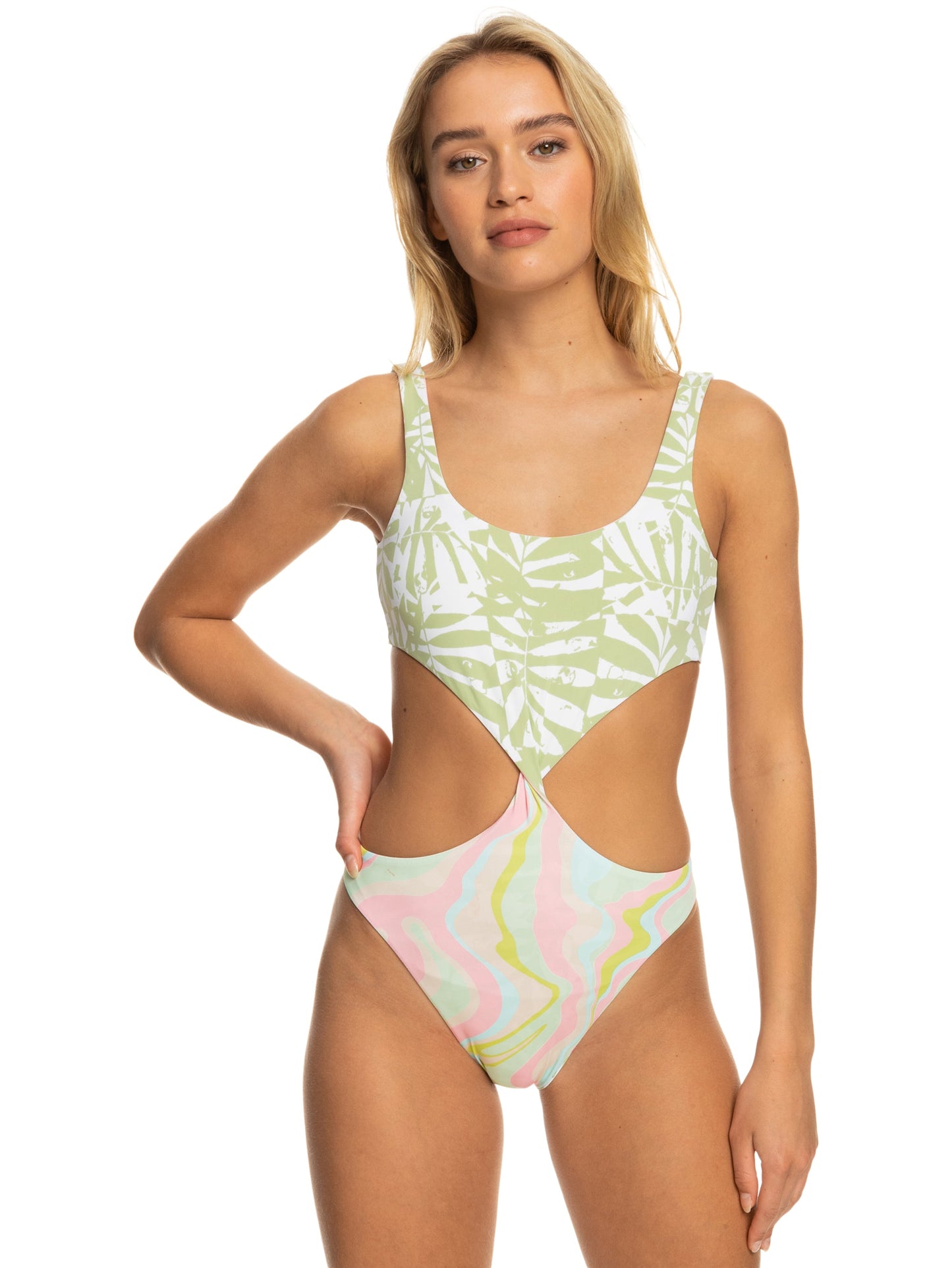 Womens Tropics Hype Reversible One-Piece Swimsuit - Roxy Malaysia