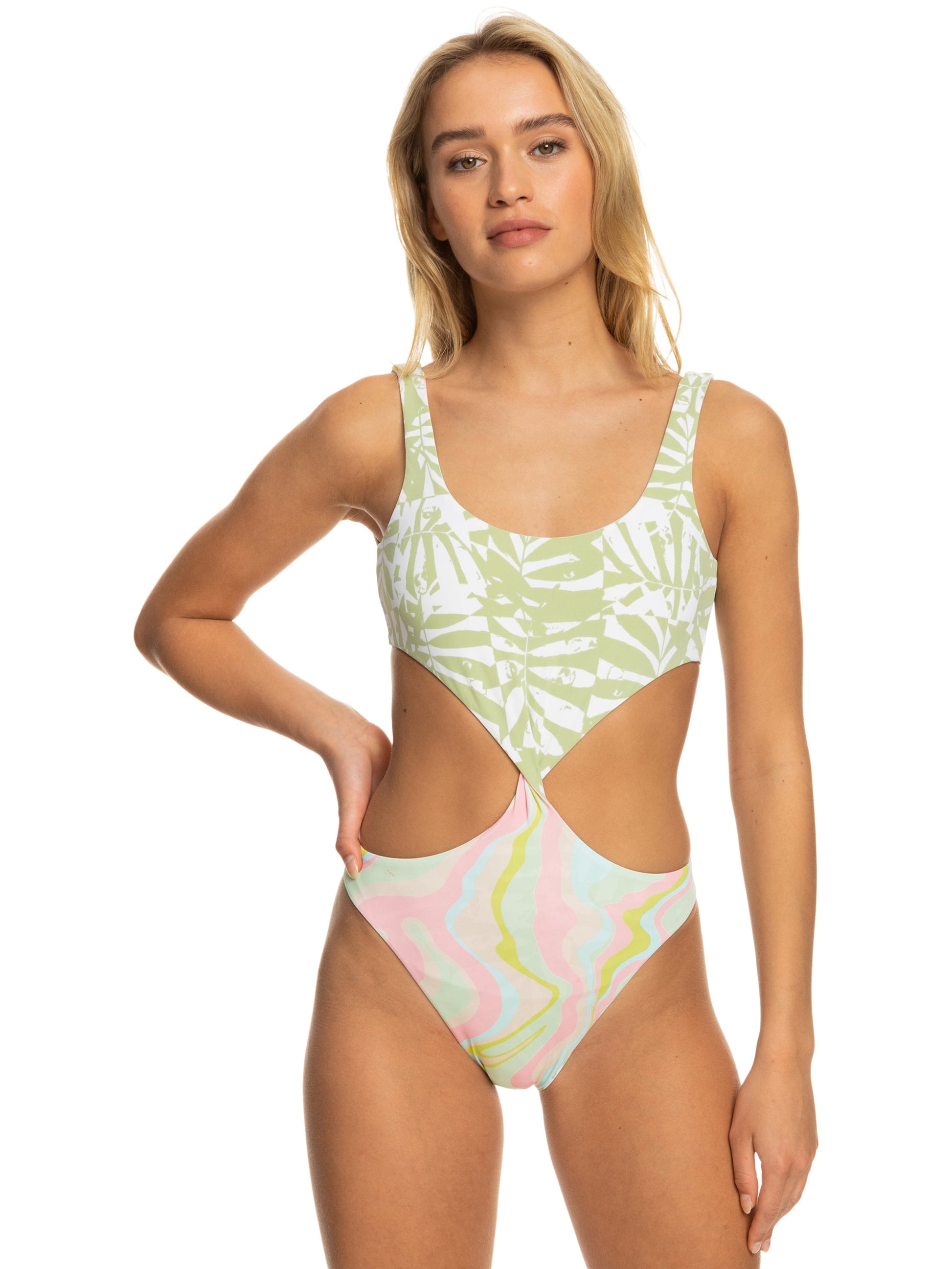 Womens Tropics Hype Reversible One-Piece Swimsuit - Roxy Malaysia