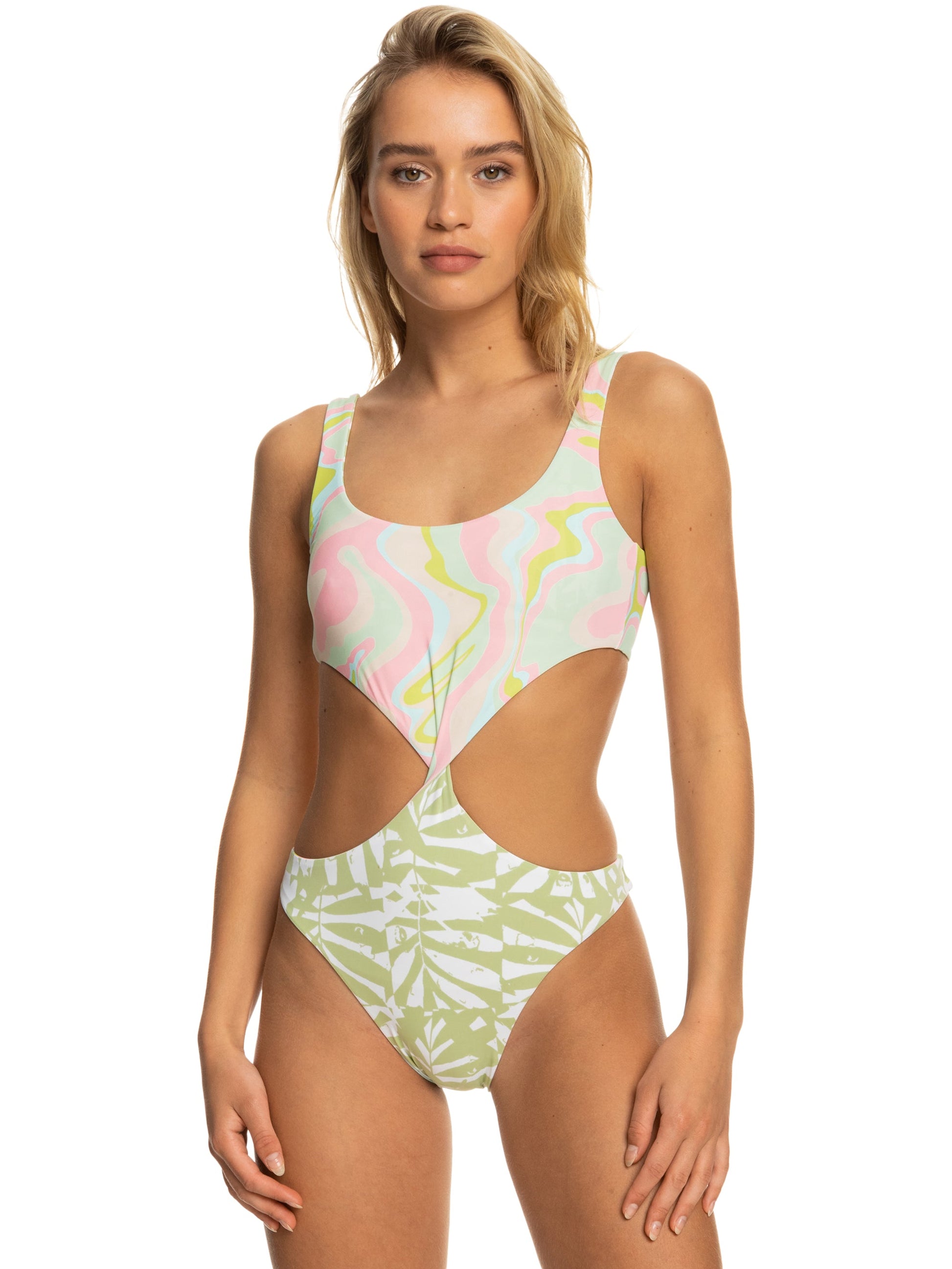 Womens Tropics Hype Reversible One-Piece Swimsuit - Roxy Malaysia