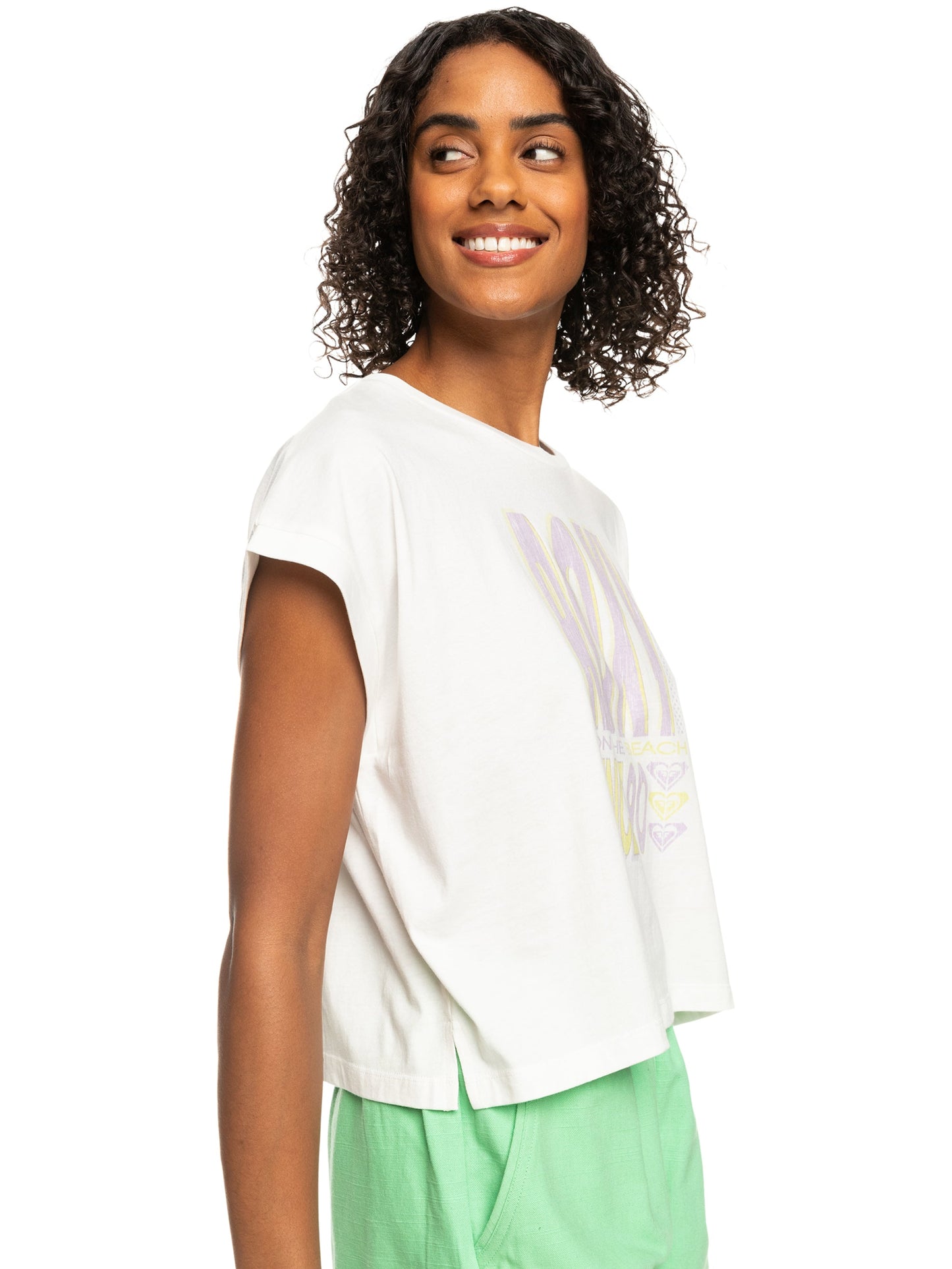 Womens Alone On The Beach Boxy Short Sleeve Tee - Roxy Malaysia