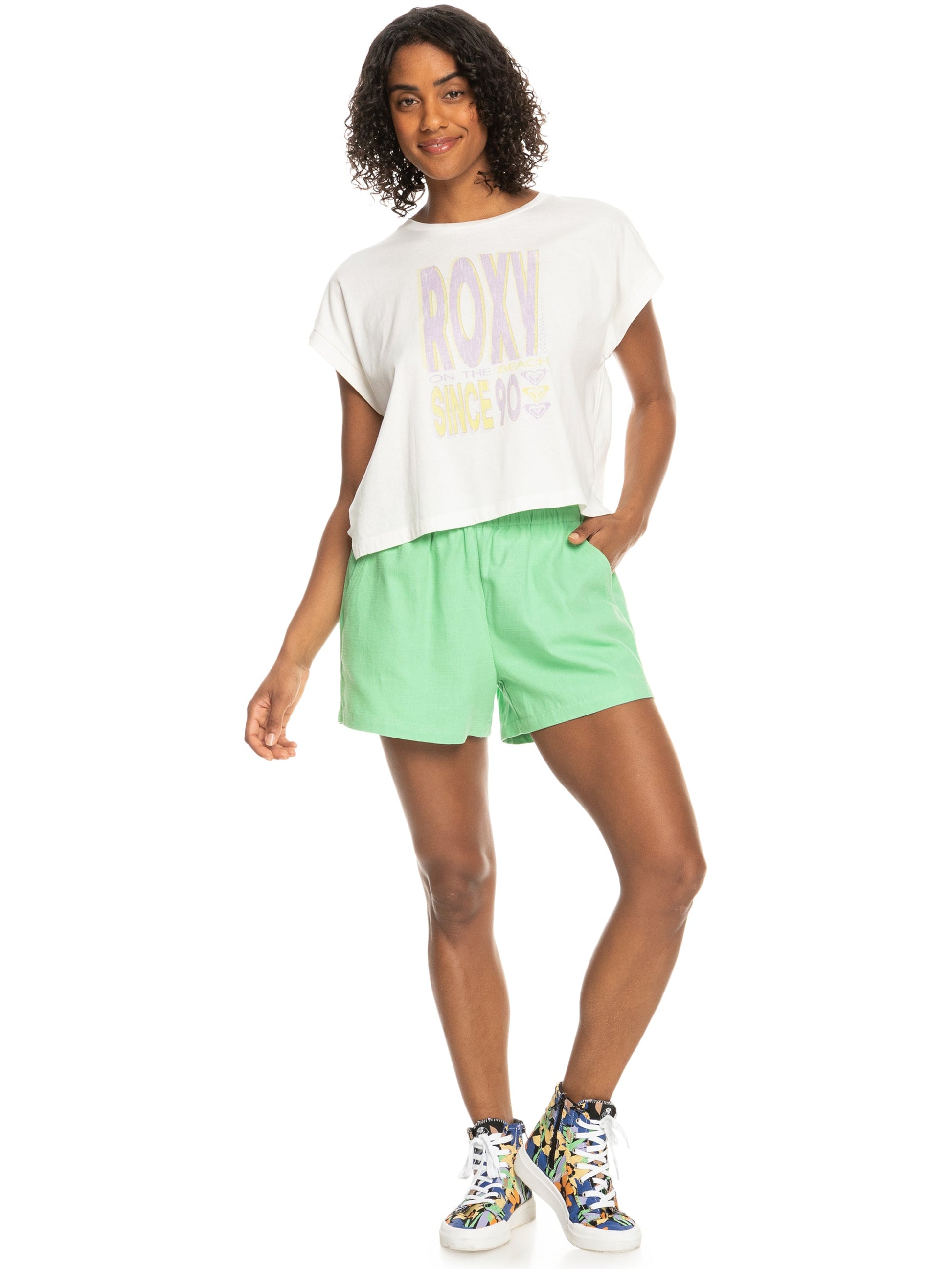Womens Alone On The Beach Boxy Short Sleeve Tee - Roxy Malaysia