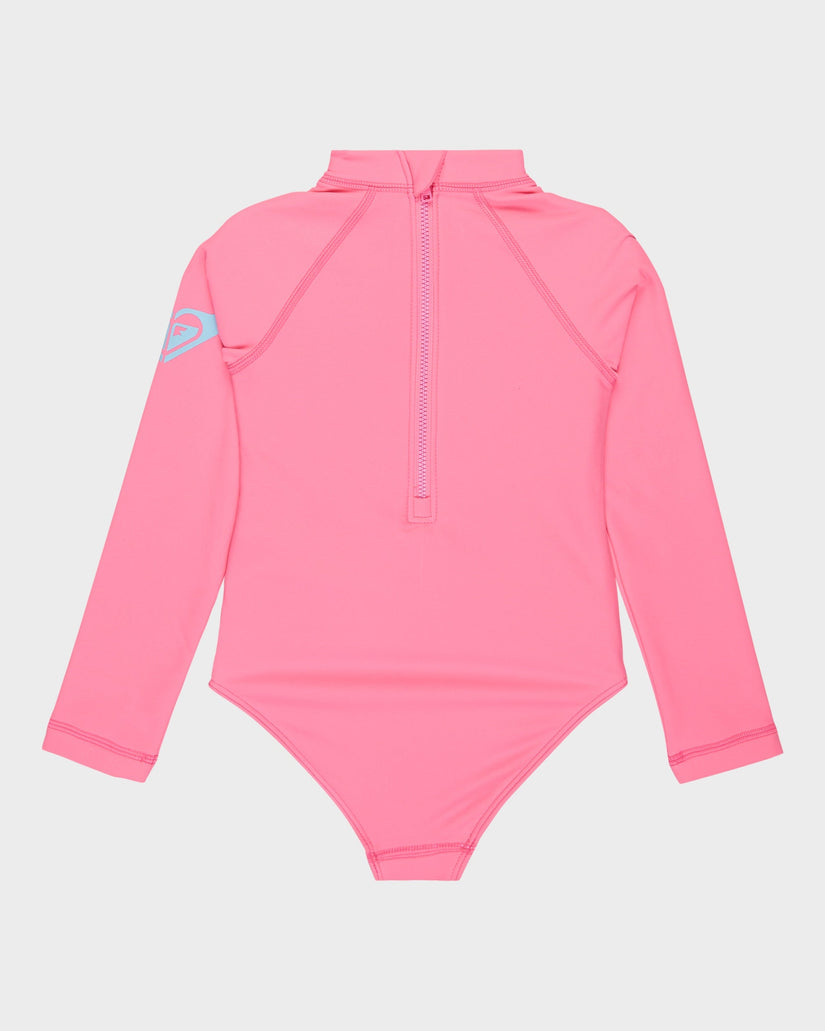 Girls 2-7 Heater Long Sleeve Onesie Rash Vest