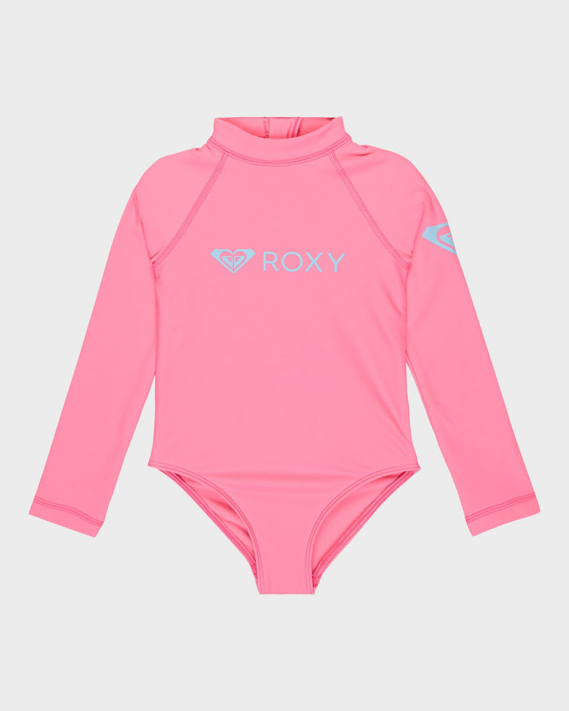 Girls 2-7 Heater Long Sleeve Onesie Rash Vest
