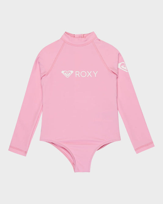 Girls 2-7 Heater Long Sleeve One Piece Rash Vest