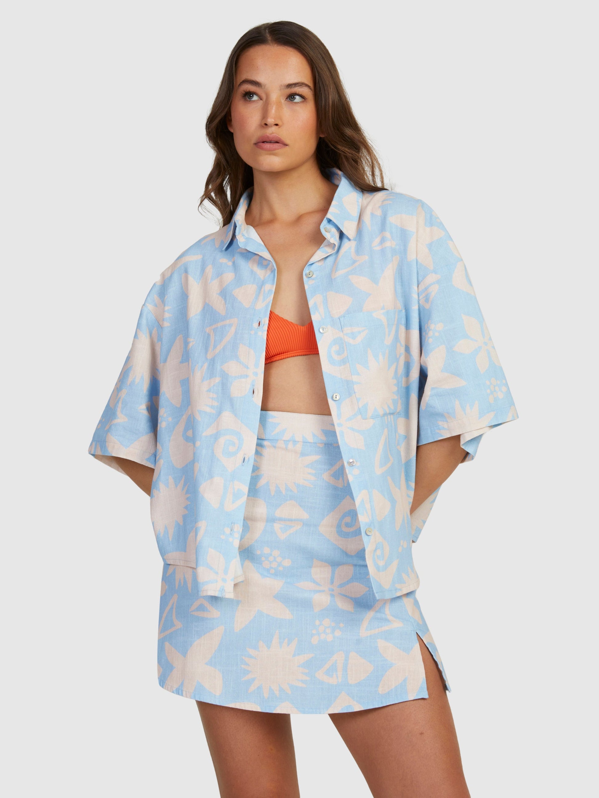 Womens Apres Surf Short Sleeve Shirt - Roxy Malaysia