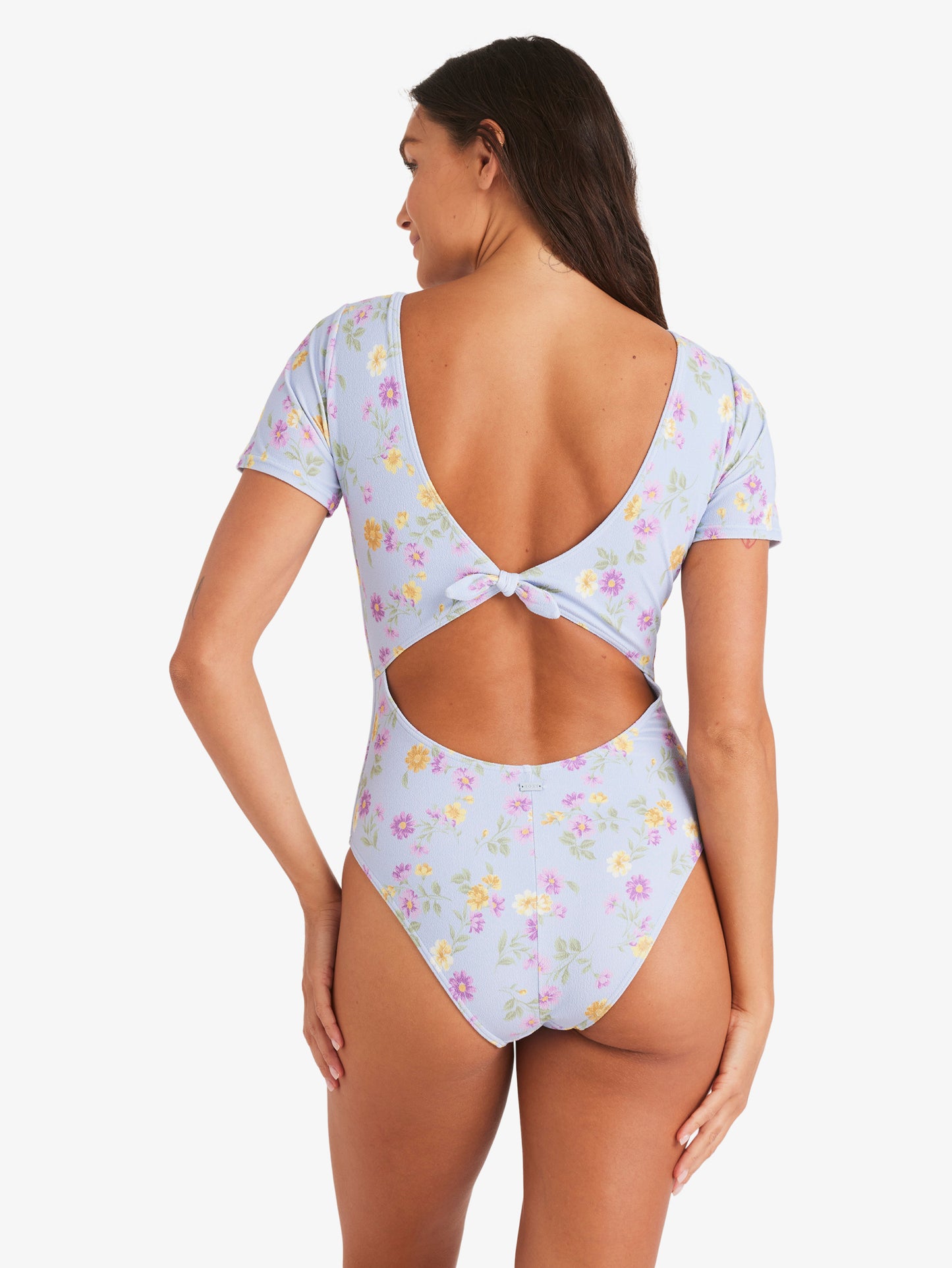 Womens Wildflower Short Sleeve One Piece Swimsuit