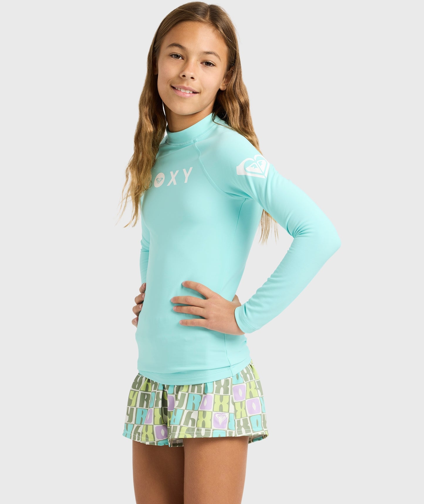 Girls 6-16 Heater Lycra Long Sleeve Rash Vest