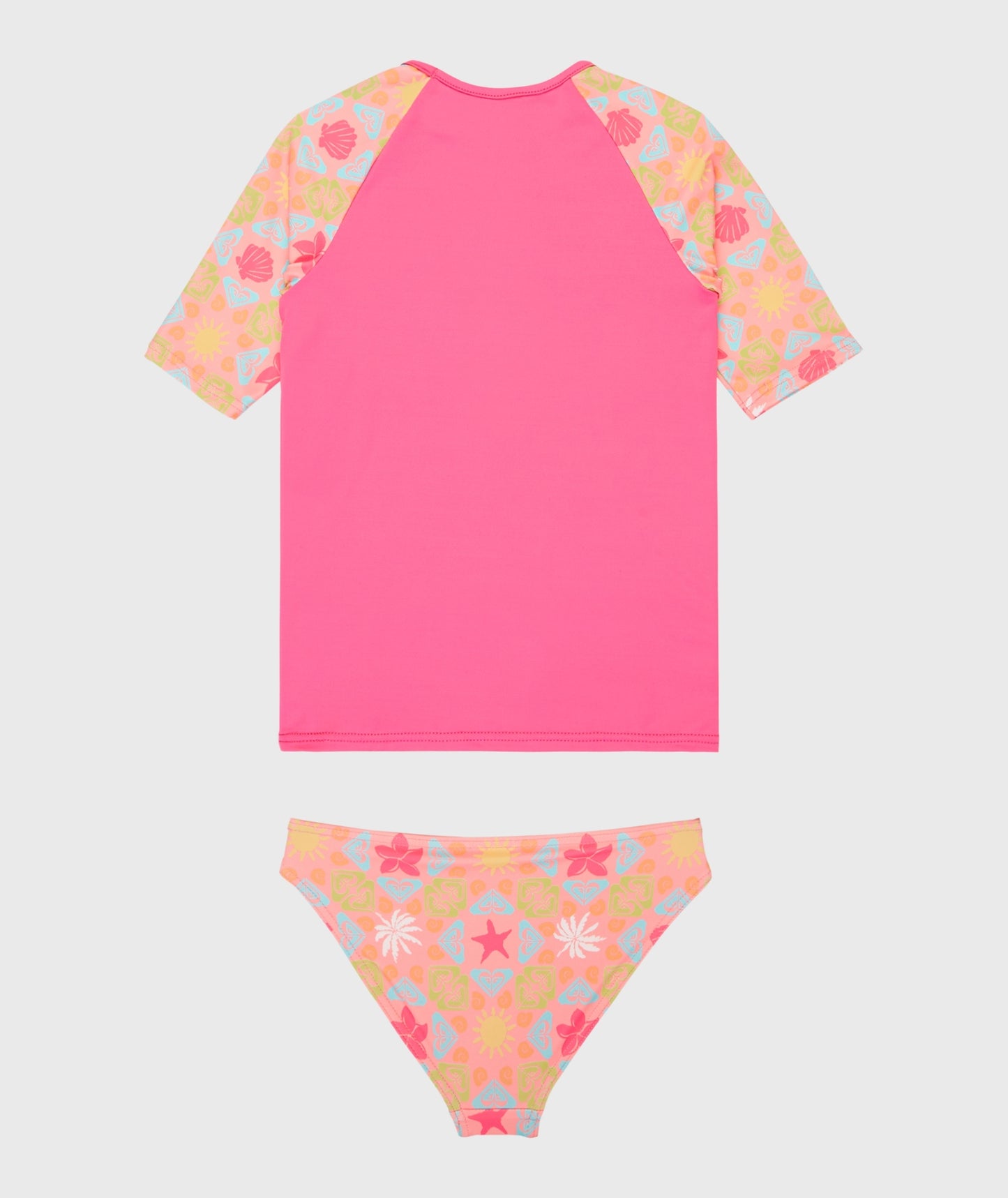 Girls 2-7 Check Short Sleeve Rash Vest Set