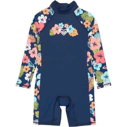 Girls 2-7 Morning Flower Long Sleeve One-Piece Swimsuit