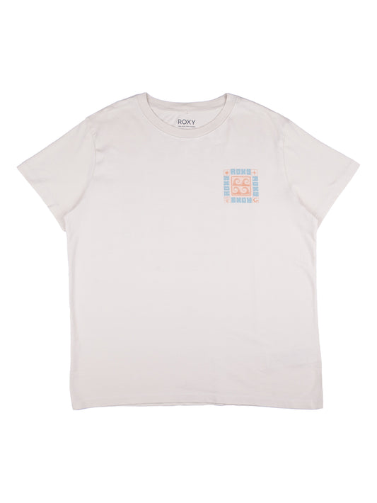 Womens Wave Block T-shirt-Parchement