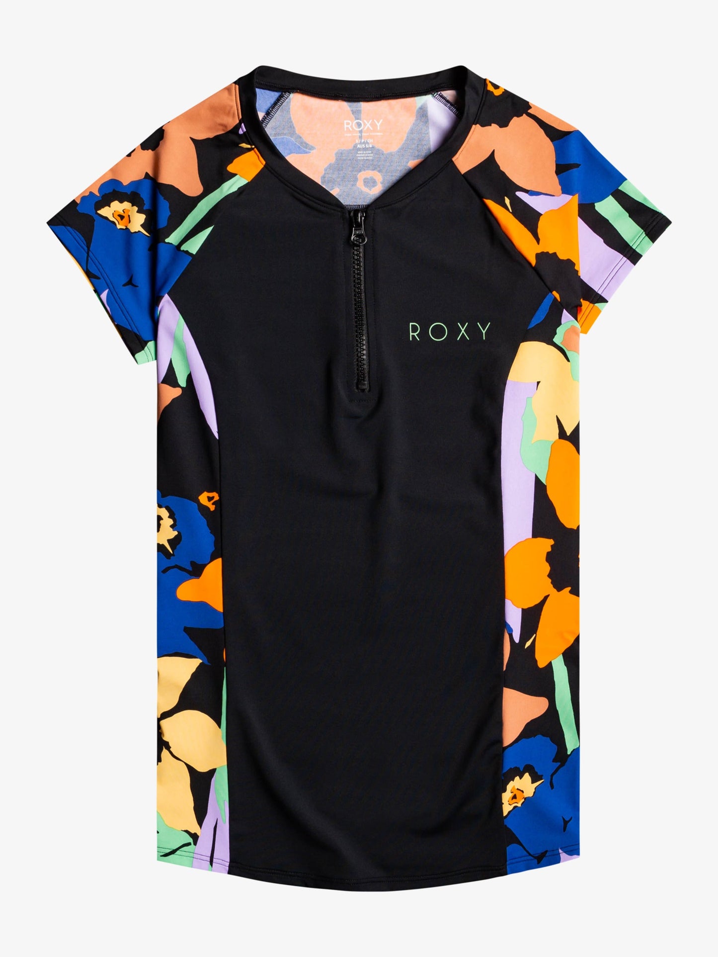 Womens Caps Short Sleeve Zip-Up Rashguard - Roxy Malaysia