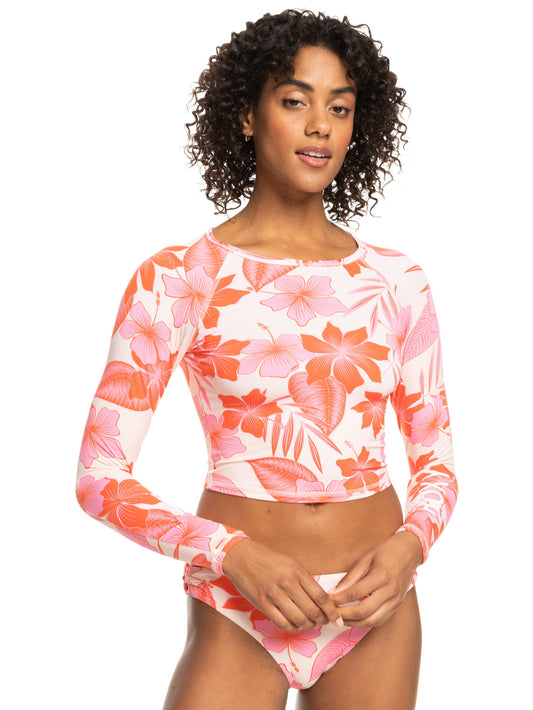 Womens Crop Top Cropped Long Sleeve Rashguard - Roxy Malaysia