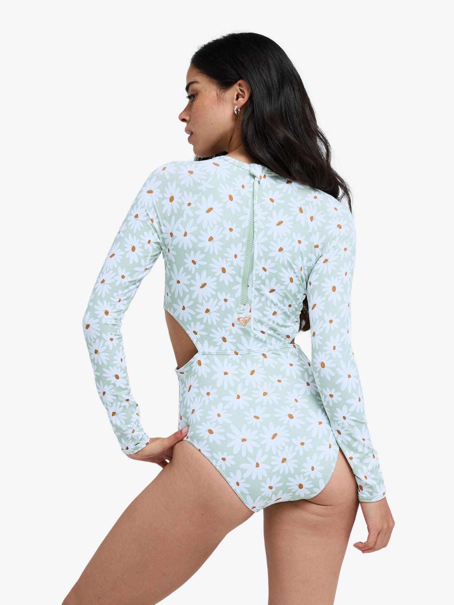 Womens Dream Floral Long Sleeve One Piece Swimsuit