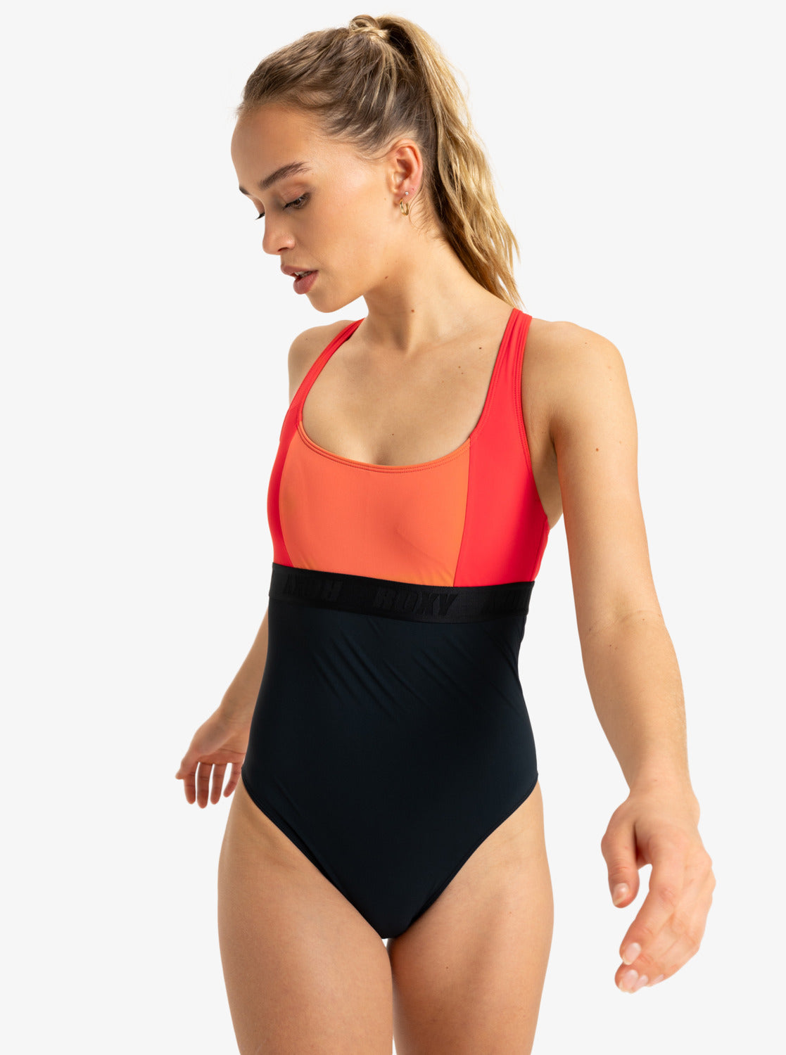 Women Roxy Active Colorblock One-Piece Swimsuit