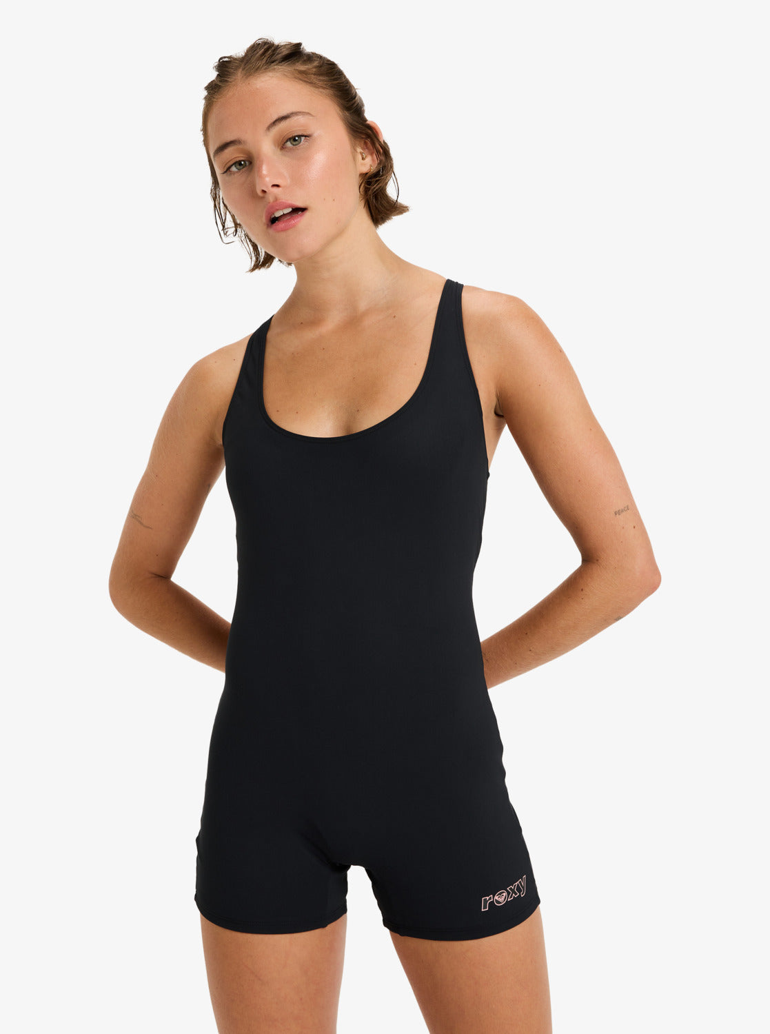 Womens Roxy Active Boyleg One-Piece Swimsuit