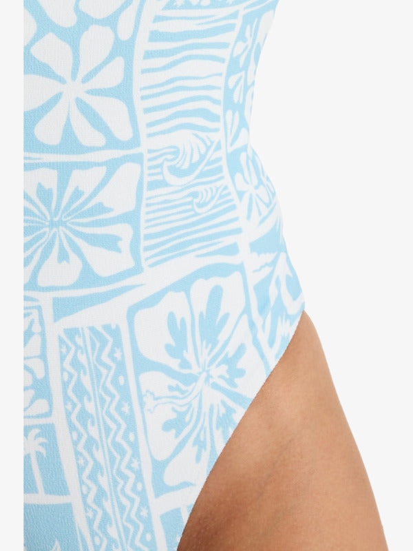 Womens Flowers Wave One-Piece Swimsuit