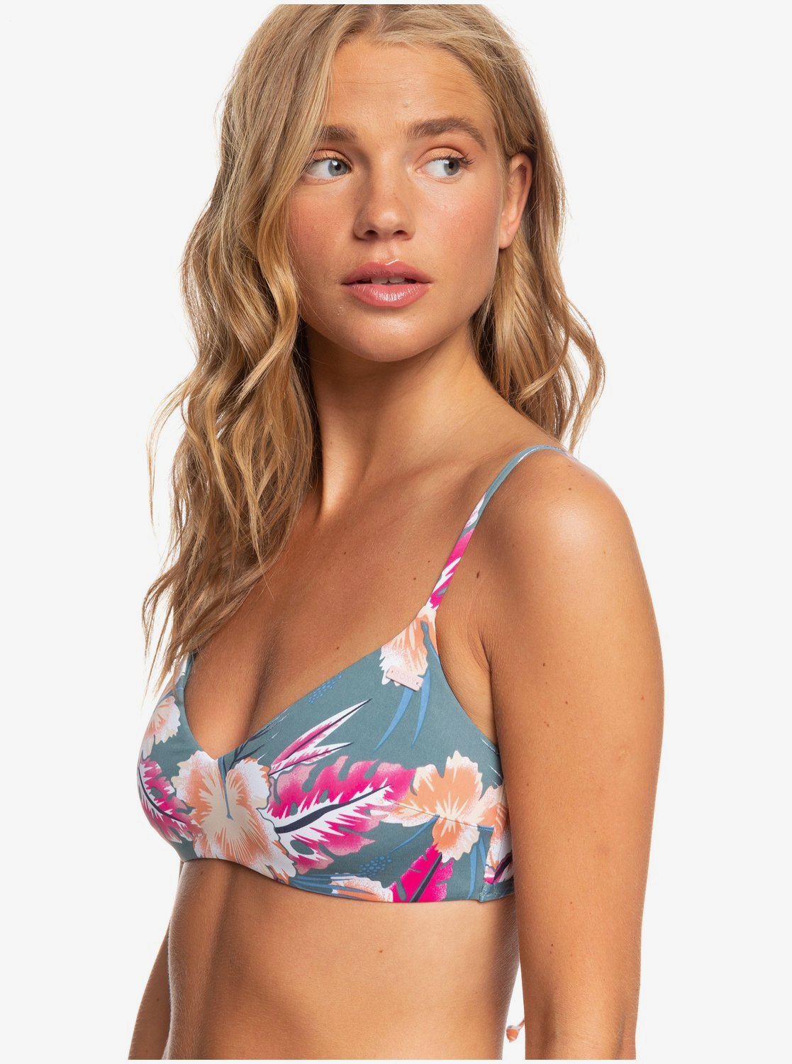 Womens Printed Beach Classics Athletic Triangle Bikini Top