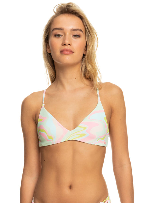 Womens Tropics Hype Reversible Athletic Triangle Bikini Top - Roxy Malaysia