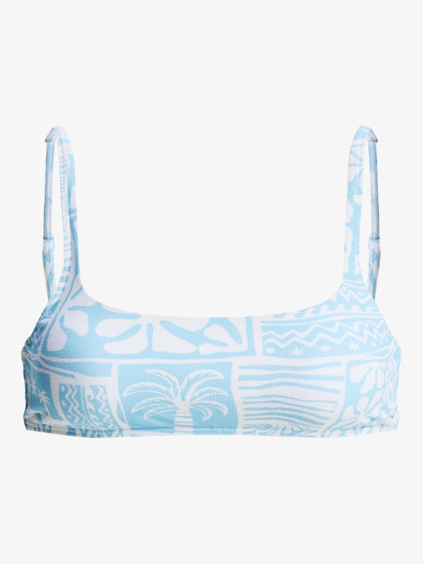 Womens Flowers Wave Bralette Bikini Top