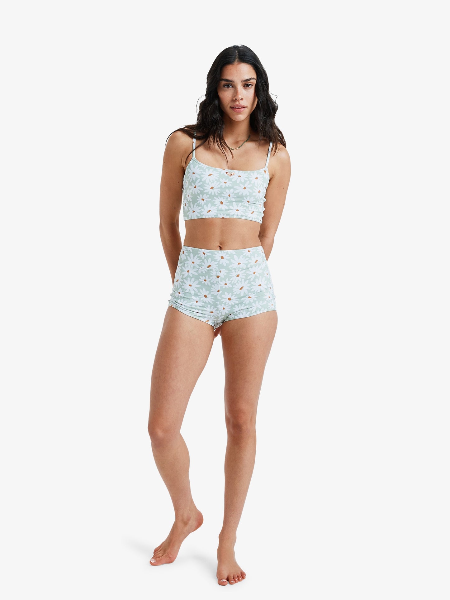 Womens Dream Floral High Waist Shorty Bikini Bottom