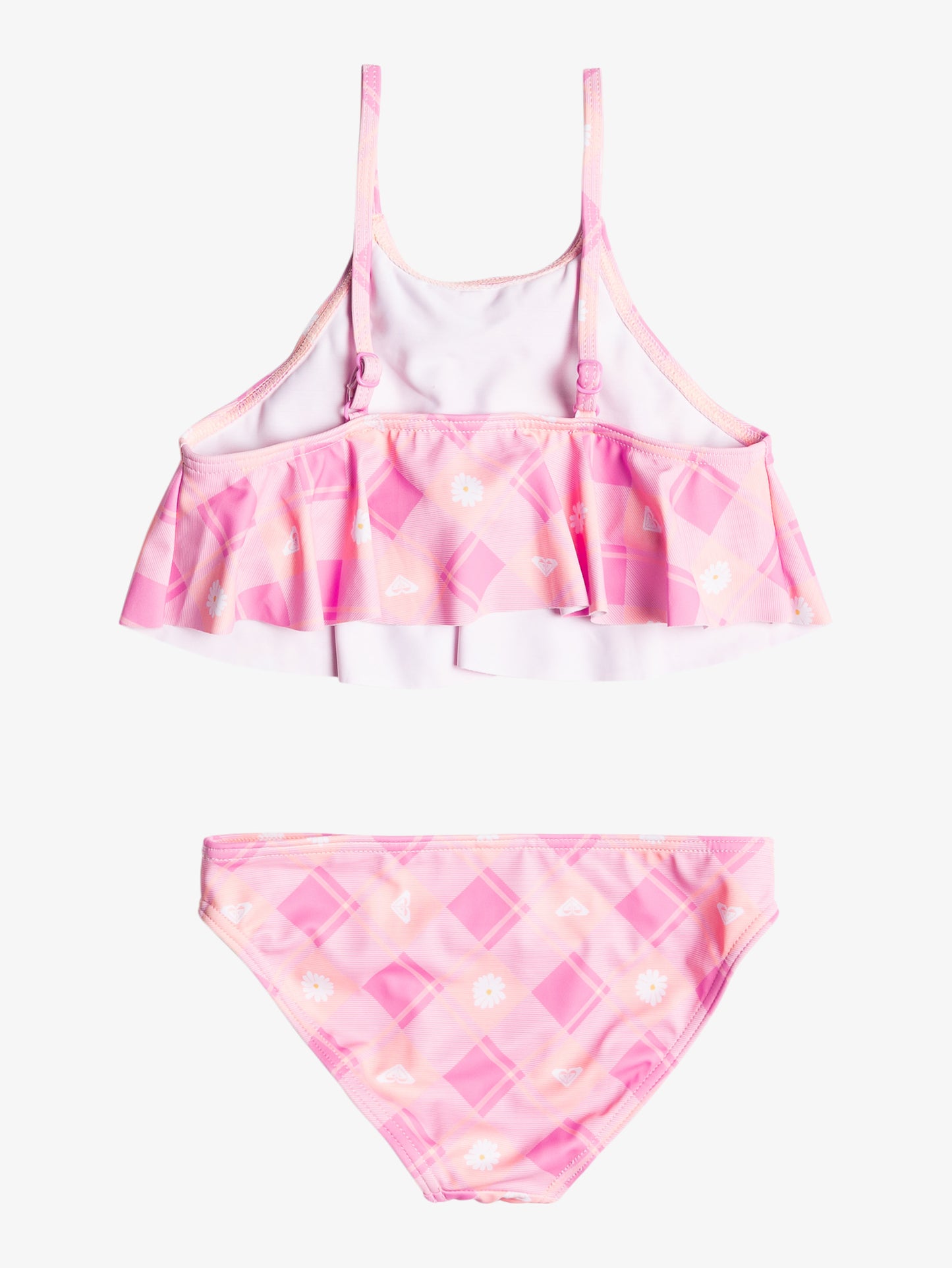 Girls 2-7 Flower Plaid Flutter Two Piece Bikini Set