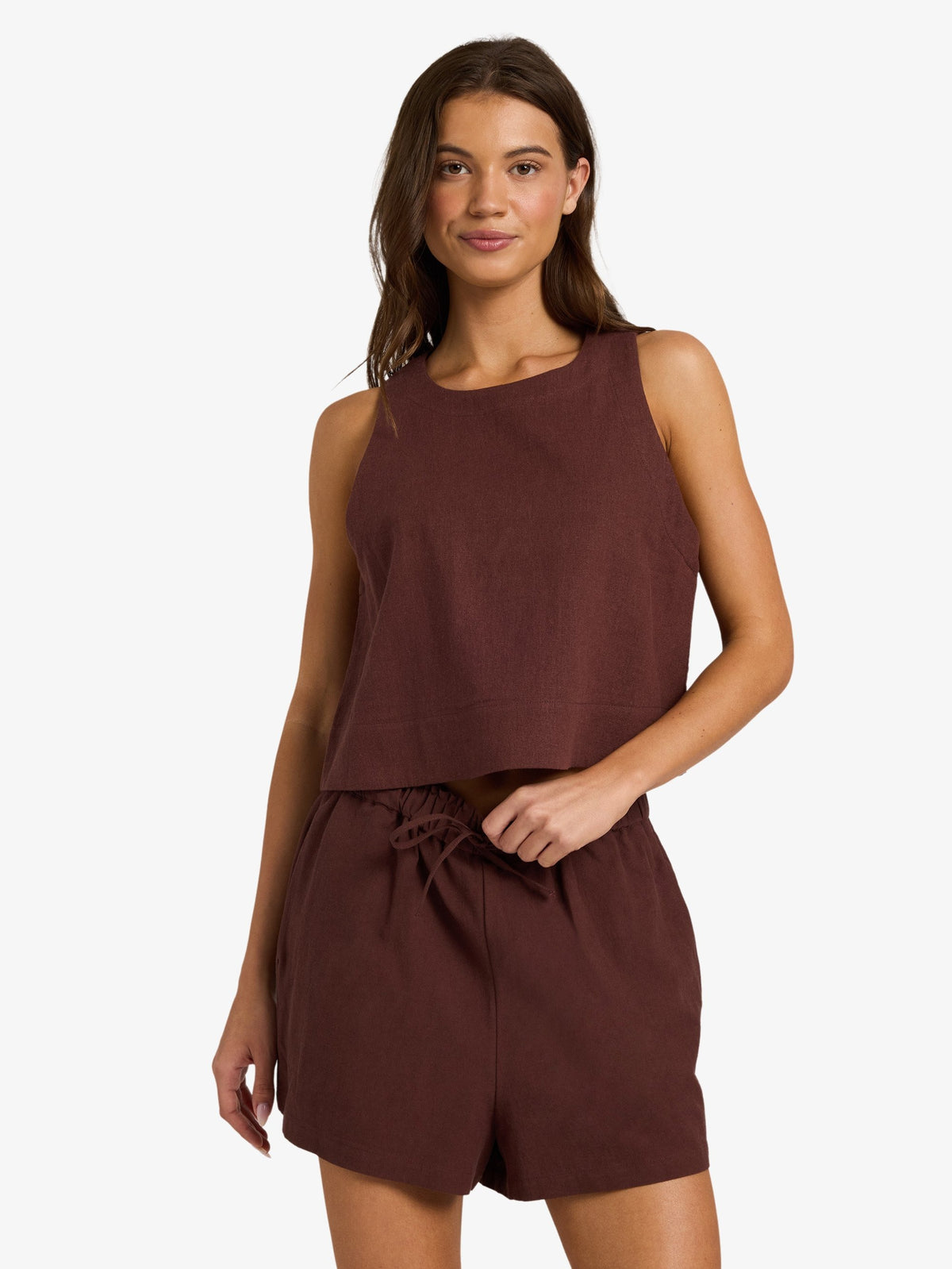 Womens Place To Be Linen Shorts
