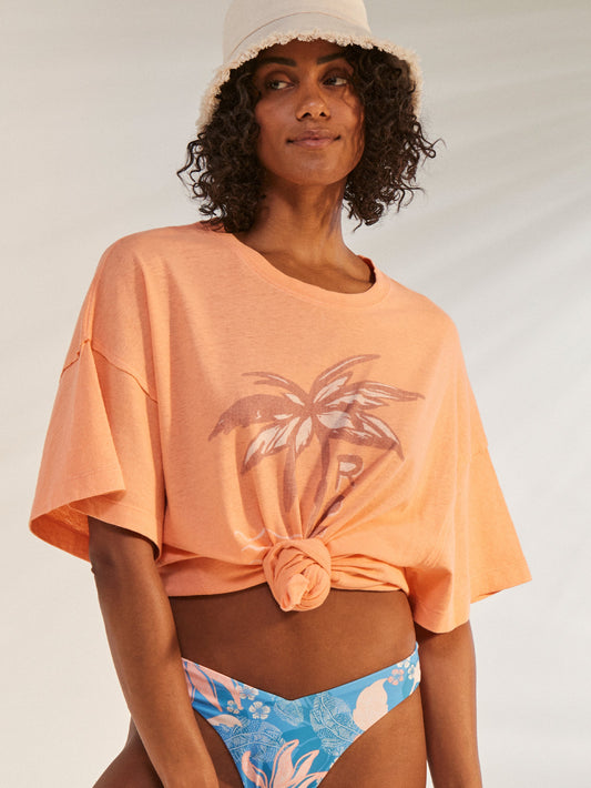 Womens Sweet Sunshine Oversized Short Sleeve Tee - Roxy Malaysia